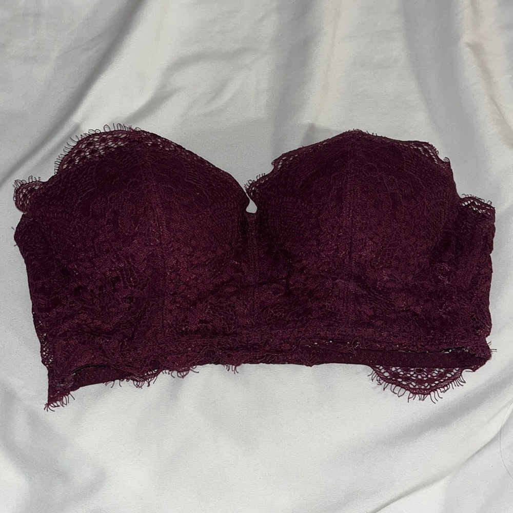 Strapless Victoria’s Secret PINK maroon bra